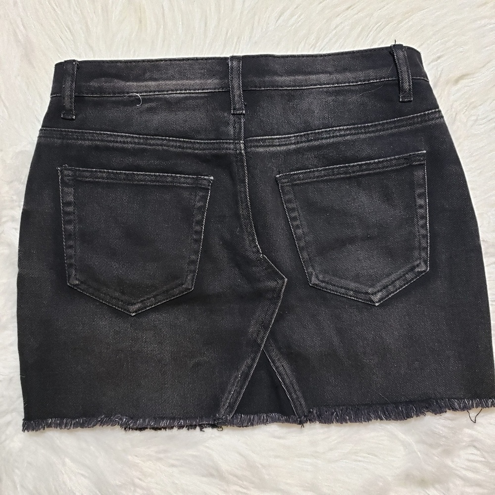 Lace Up High Rise Distressed Denim Skirt F21 M - Picture 4 of 7